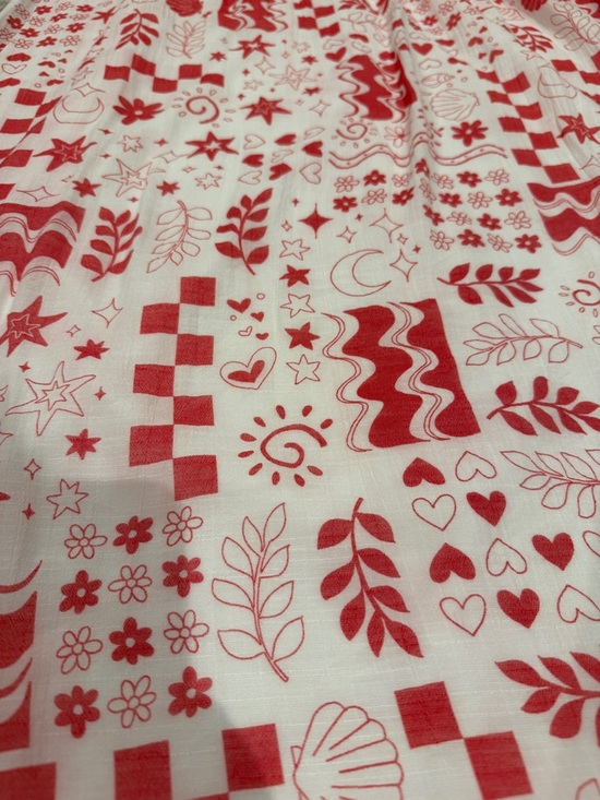 💜5/$50💜 Derek Heart Red and White Geometric Maxi Dress - Picture 11 of 12